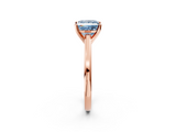 Rose gold Fancy Blue Princess  Solitaire Diamond Ring with Four-Prong Setting and Classic Band_5