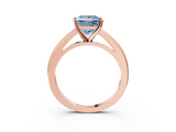 Rose gold Fancy Blue Princess  Solitaire Diamond Ring with Four-Prong Setting and Classic Band_6