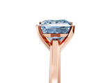Rose gold Fancy Blue Princess  Solitaire Diamond Ring with Four-Prong Setting and Classic Band_8