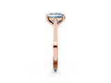 Rose gold Fancy Blue Princess  Solitaire Diamond Ring with Four-Prong Setting and Tapered Band 4