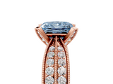 Rose gold Fancy Blue Princess  Solitaire Diamond Ring with Milgrain Pavé Band and Four-Prong Setting_41