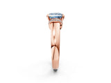 Rose gold Fancy Blue Princess  Solitaire Diamond Ring with Pave Band and Six-Prong Setting_68