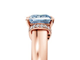 Rose gold Fancy Blue Princess  Solitaire Diamond Ring with Pave Band and Six-Prong Setting_71
