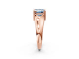 Rose gold Fancy Blue Princess  Solitaire Diamond Ring with Six-Prong Cathedral Setting_33