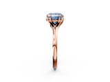 Rose gold Fancy Blue Princess  Solitaire Diamond Ring with Six-Prong Setting and Tapered Band_19