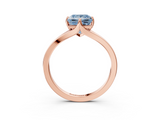 Rose gold Fancy Blue Princess  Solitaire Diamond Ring with Six-Prong Setting and Tapered Band_20