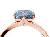 Rose gold Fancy Blue Princess  Solitaire Diamond Ring with Six-Prong Setting and Tapered Band_21