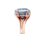 Rose gold Fancy Blue Princess  Solitaire Diamond Ring with Six-Prong Setting and Tapered Band_22