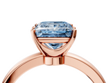 Rose gold Fancy Blue Princess  Solitaire Diamond Ring with Six-Prong Setting on a Classic Band_7