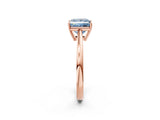 Rose gold Fancy Blue Princess  Solitaire Diamond Ring with Split Shank and Four-Prong Setting_14