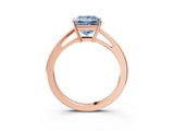 Rose gold Fancy Blue Princess  Solitaire Diamond Ring with Split Shank and Four-Prong Setting_15