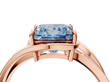Rose gold Fancy Blue Princess  Solitaire Diamond Ring with Split Shank and Prong Setting_45