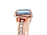 Rose gold Fancy Blue Princess  Solitaire Diamond Ring with Split Shank and Prong Setting_46