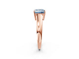Rose gold Fancy Blue Princess  Solitaire Diamond Ring with Tapered Band and Four-Prong Setting_51