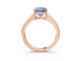 Rose gold Fancy Blue Princess  Solitaire Diamond Ring with Tapered Band and Four-Prong Setting_52