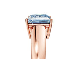 Rose gold Fancy Blue Princess  Solitaire Diamond Ring with Tapered Band and Four-Prong Setting_54