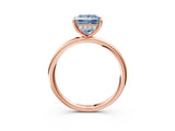 Rose gold Fancy Blue Princess  Solitaire Diamond Ring with a Classic Band and Four-Prong Setting 3