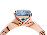 Rose gold Fancy Blue Princess  Solitaire Diamond Twisted Band with Four-Prong Setting_52