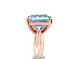 Rose gold Fancy Blue Princess  Solitaire Diamond Twisted Band with Four-Prong Setting_53