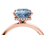 Rose gold Fancy Blue Princess  Solitaire Engagement Ring with Cathedral Band and Four-Prong Setting_25