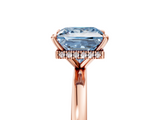 Rose gold Fancy Blue Princess  Solitaire Engagement Ring with Cathedral Band and Four-Prong Setting_26