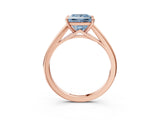 Rose gold Fancy Blue Princess  Solitaire Engagement Ring with Four-Prong Setting and Classic Band 4