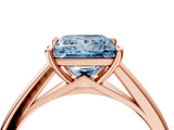 Rose gold Fancy Blue Princess  Solitaire Engagement Ring with Four-Prong Setting and Classic Band 5