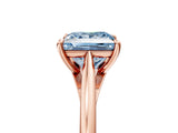 Rose gold Fancy Blue Princess  Solitaire Engagement Ring with Four-Prong Setting and Classic Band
