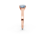 Rose gold Fancy Blue Princess  Solitaire Engagement Ring with Four-Prong Setting and Tapered Band_5