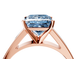Rose gold Fancy Blue Princess  Solitaire Engagement Ring with Four-Prong Setting and Tapered Band_7