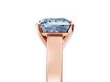 Rose gold Fancy Blue Princess  Solitaire Engagement Ring with Four-Prong Setting and Tapered Band_8