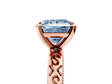 Rose gold Fancy Blue Princess  Solitaire Engagement Ring with Scrollwork Band and Four-Prong Setting_135