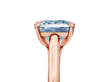 Rose gold Fancy Blue Princess  Solitaire Engagement Ring with Six-Prong Setting and Classic Band 1
