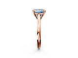 Rose gold Fancy Blue Princess  Solitaire Engagement Ring with Six-Prong Setting and Classic Band 4