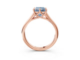 Rose gold Fancy Blue Princess  Solitaire Engagement Ring with Six-Prong Setting and Classic Band 5