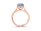 Rose gold Fancy Blue Princess  Solitaire Heart Prong Engagement Ring with Tapered Band_58