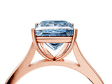 Rose gold Fancy Blue Princess  Solitaire Heart Prong Engagement Ring with Tapered Band_59