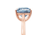 Rose gold Fancy Blue Princess  Solitaire Heart Prong Engagement Ring with Tapered Band_60