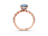 Rose gold Fancy Blue Princess  Solitaire Marquise Side Stone Prong Setting Ring_47