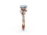 Rose gold Fancy Blue Princess  Solitaire Marquise Twist Band with Six-Prong Setting_47