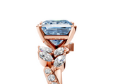 Rose gold Fancy Blue Princess  Solitaire Marquise Twist Band with Six-Prong Setting_50