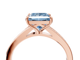 Rose gold Fancy Blue Princess  Solitaire Pavé Band with Four-Prong Setting_46