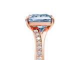 Rose gold Fancy Blue Princess  Solitaire Pavé Band with Four-Prong Setting_47