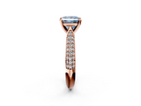 Rose gold Fancy Blue Princess  Solitaire Pavé Diamond Engagement Ring with Four-Prong Setting_153