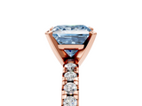 Rose gold Fancy Blue Princess  Solitaire Pave Diamond Engagement Ring with Four-Prong Setting_247