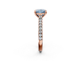 Rose gold Fancy Blue Princess  Solitaire Pave Diamond Engagement Ring with Prong Setting_21