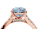 Rose gold Fancy Blue Princess  Solitaire Pave Diamond Engagement Ring with Prong Setting_23