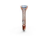 Rose gold Fancy Blue Princess  Solitaire Pave Split Shank Engagement Ring with Six-Prong Setting_39