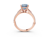 Rose gold Fancy Blue Princess  Solitaire Pave Split Shank Engagement Ring with Six-Prong Setting_40