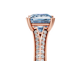 Rose gold Fancy Blue Princess  Solitaire Pave Split Shank Engagement Ring with Six-Prong Setting_42